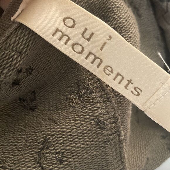 Oui Moments Jacket‎ Womens 8 Cotton Knit Blazer Olive Green Single Breasted - Picture 7 of 12